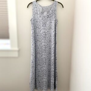 NWOT Garnet Hill Green Cotton Tencel Lace Detail Long Nightgown Sleeveless XS